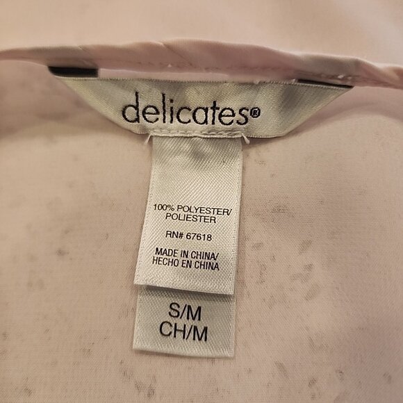 Delicates Robe S /M Sheer Pink Long Sleeve Ties Closed - Picture 4 of 6